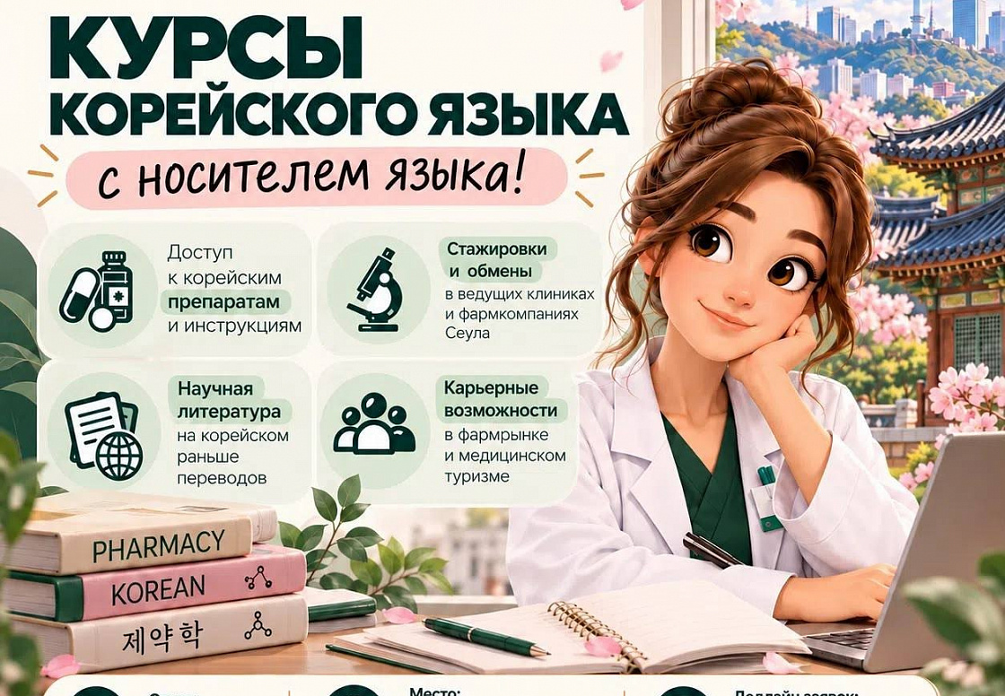 Корейский язык для будущих медиков и провизоров: набор на курсы в ПМФИ